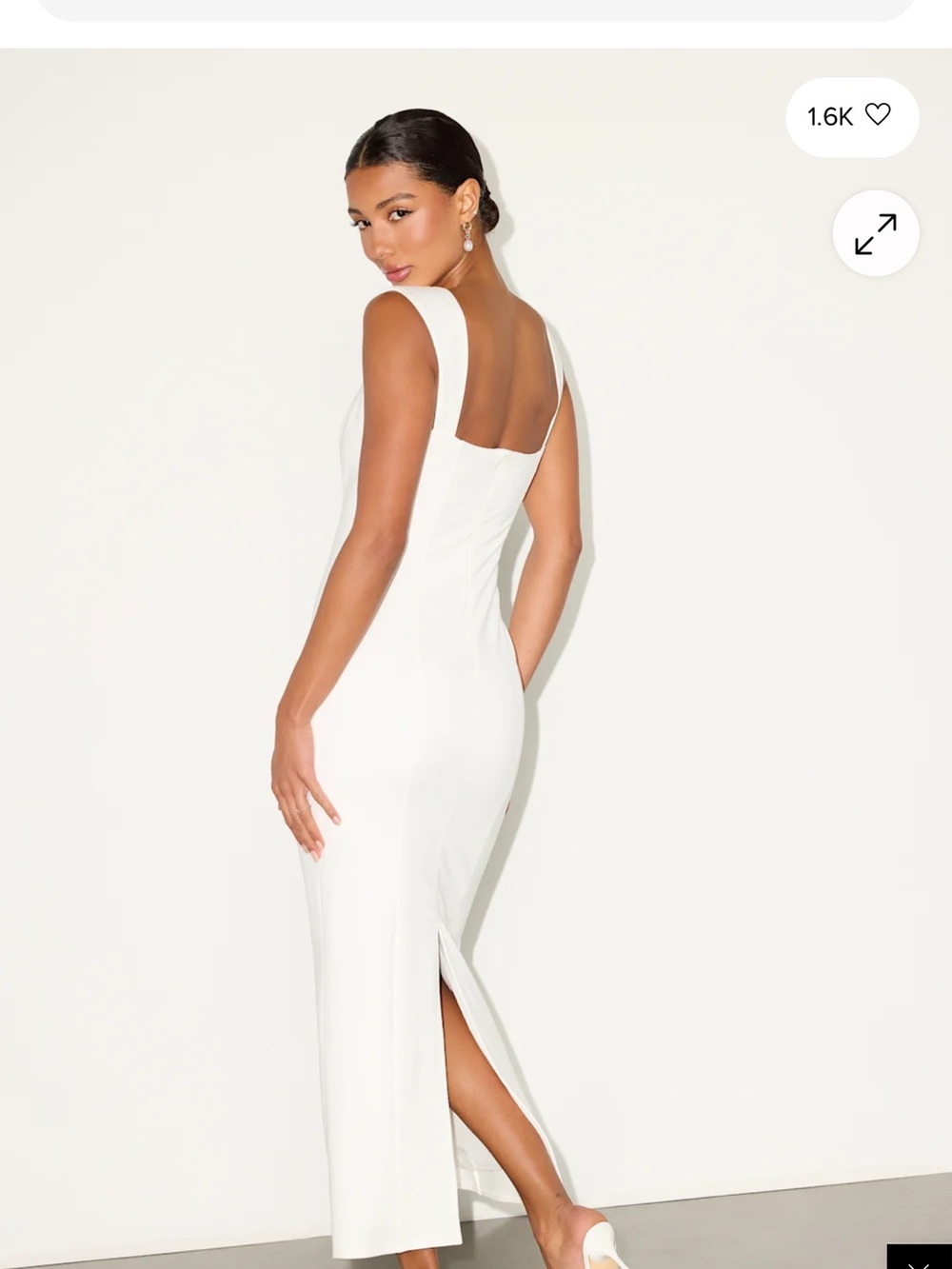 Lulu's Sleek White Square-Neck Maxi Dress